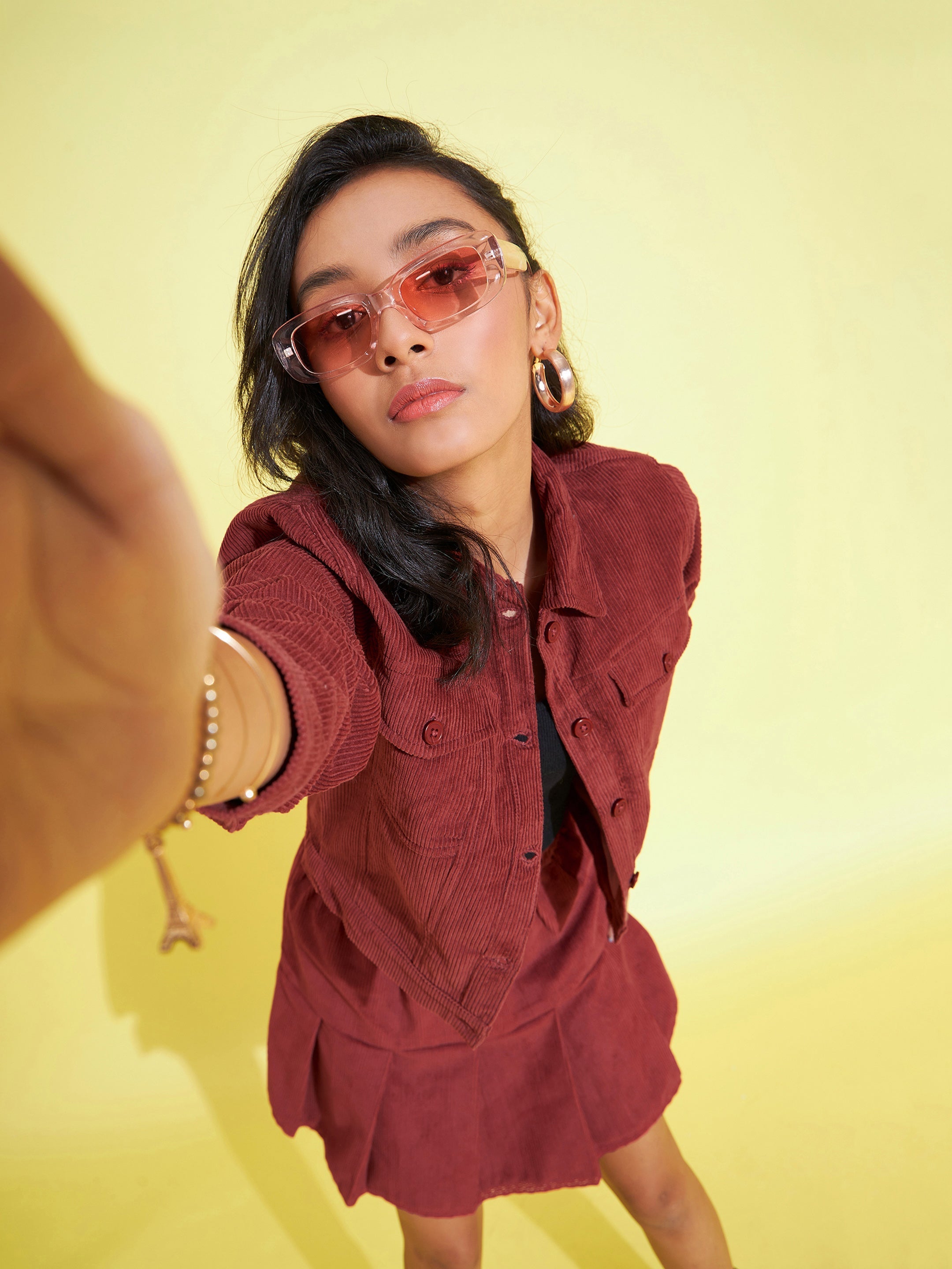 Lyush Kids Girls Rust Corduroy Crop Jacket - Distacart