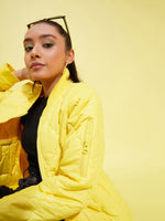 Thumbnail for Lyush Girls Yellow Quilted Bomber Jacket - Distacart