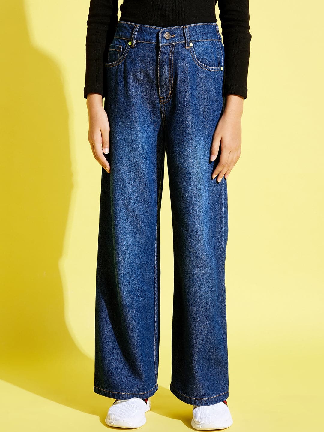 Lyush Blue Denim Straight Jeans For Girls - Distacart