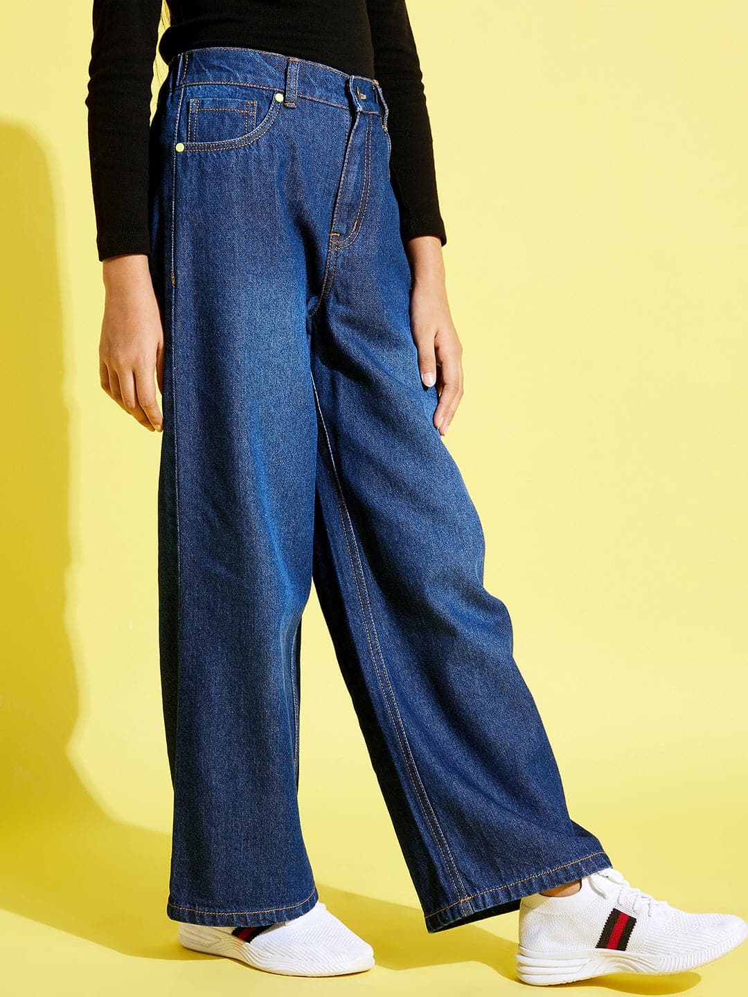 Lyush Blue Denim Straight Jeans For Girls - Distacart