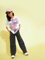 Thumbnail for Lyush Kids Girls Black Acid Wash Paper Bag Waist Straight Jeans - Distacart
