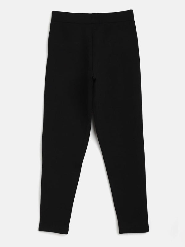 Lyush Black Pocket Zipper Jeggings For Girls - Distacart