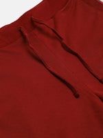 Thumbnail for Lyush Maroon Terry Side Tape Joggers For Girls - Distacart