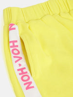 Thumbnail for Lyush Yellow Rib Brand Tape Track Pants For Girls - Distacart