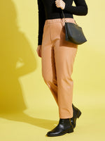 Thumbnail for Lyush Pale Pink PU Straight Pants For Girls - Distacart