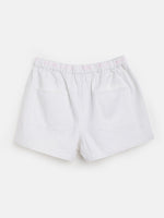 Thumbnail for Lyush White Twill Drawstring Shorts For Girls - Distacart