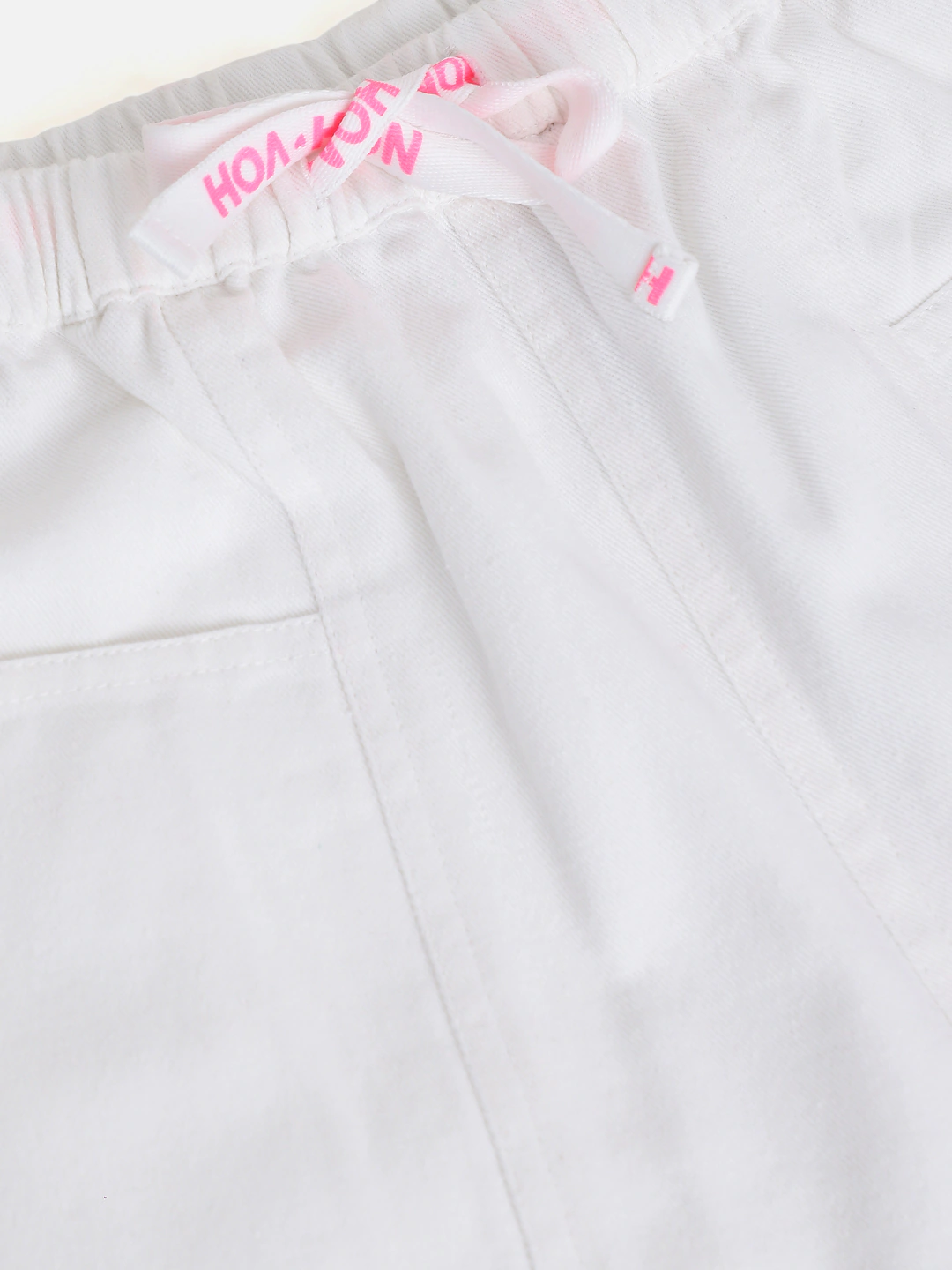 Lyush White Twill Drawstring Shorts For Girls - Distacart