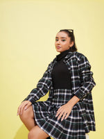 Thumbnail for Lyush Girls Black & Green Check Oversized Shirt - Distacart
