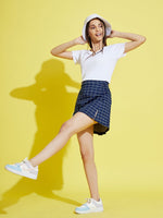 Thumbnail for Lyush Blue Check A-Line Skirt For Girls - Distacart