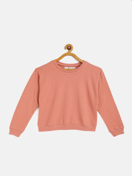 Lyush Peach Terry Sweatshirt For Girls - Distacart