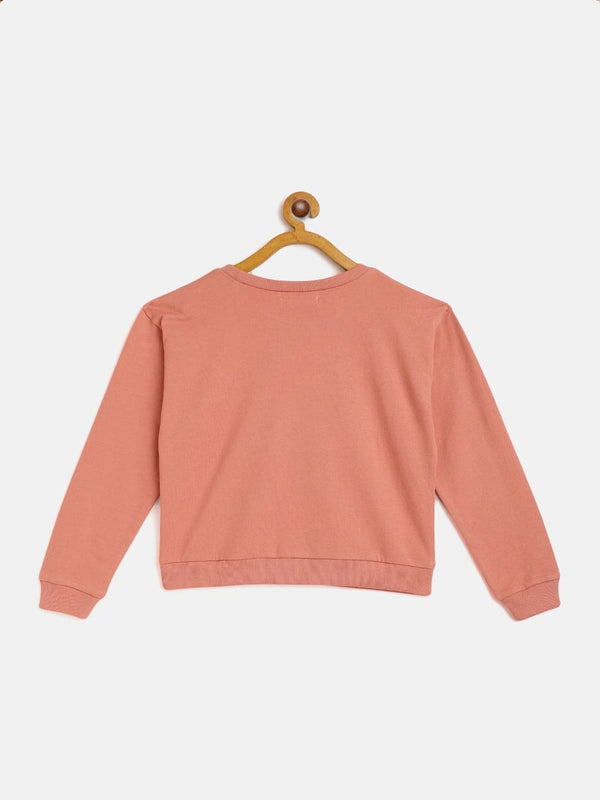 Lyush Peach Terry Sweatshirt For Girls - Distacart