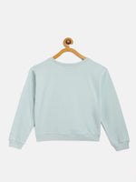 Thumbnail for Lyush Sea Green Terry Sweatshirt For Girls - Distacart
