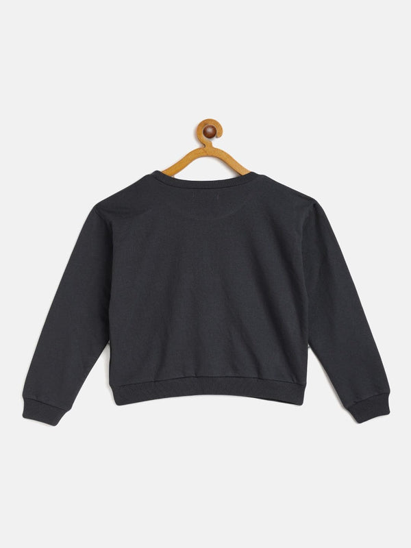 Lyush Navy Terry Be-Yourself Sweatshirt For Girls - Distacart