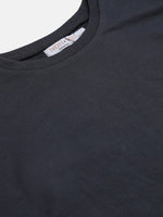 Thumbnail for Lyush Navy Terry Shoulder Tape Crop Sweatshirt For Girls - Distacart