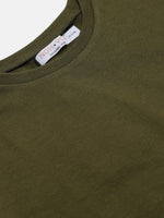 Thumbnail for Lyush Olive Terry Shoulder Tape Crop Sweatshirt For Girls - Distacart
