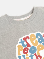 Thumbnail for Lyush Grey TREAT PEOPLE Print Sweatshirt For Girls - Distacart