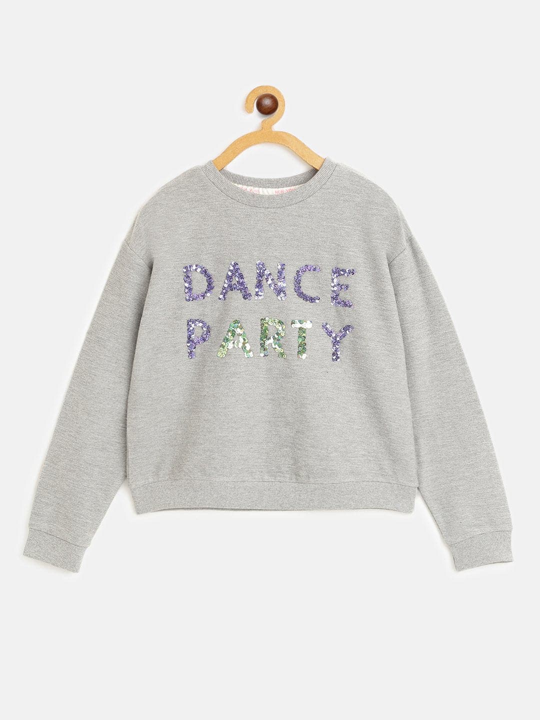 Lyush Grey DANCE PARTY Embroidered Sweatshirt For Girls - Distacart