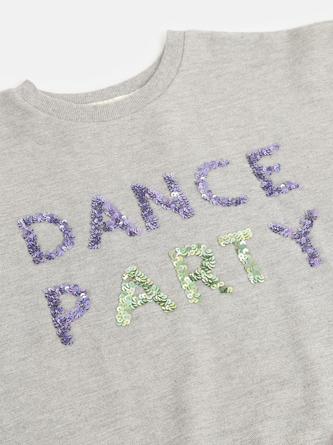 Lyush Grey DANCE PARTY Embroidered Sweatshirt For Girls - Distacart