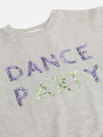 Thumbnail for Lyush Grey DANCE PARTY Embroidered Sweatshirt For Girls - Distacart