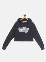 Thumbnail for Lyush Navy POSITIVE ENERGY Print Hoodie For Girls - Distacart