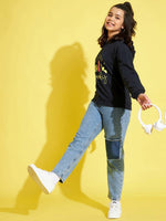 Thumbnail for Lyush Navy Terry Lets Get Spooky Zipper Hoodie For Girls - Distacart
