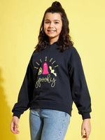 Thumbnail for Lyush Navy Terry Lets Get Spooky Zipper Hoodie For Girls - Distacart
