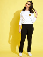 Thumbnail for Lyush White Terry Pumpkin Drop Shoulder Sweatshirt For Girls - Distacart