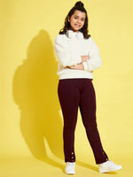 Thumbnail for Lyush White Fur High Neck Regular Sweatshirt For Girls - Distacart