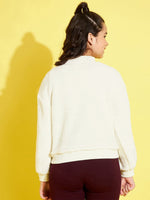 Thumbnail for Lyush White Fur High Neck Regular Sweatshirt For Girls - Distacart