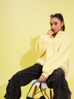 Thumbnail for Lyush Girls Yellow Fur Front Zipper Sweatshirt - Distacart
