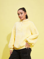 Thumbnail for Lyush Girls Yellow Fur Front Zipper Sweatshirt - Distacart