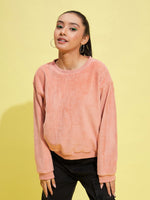 Thumbnail for Lyush Girls Peach Fleece Fur Sweatshirt - Distacart