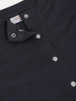 Thumbnail for Lyush Navy Terry Front Button Boxy Top For Girls - Distacart