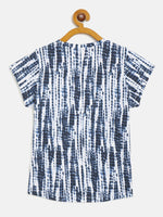 Thumbnail for Lyush Blue & White Tie-Dye T-Shirt For Girls - Distacart