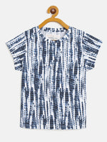 Thumbnail for Lyush Blue & White Tie-Dye T-Shirt For Girls - Distacart