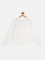 Thumbnail for Lyush White BE KIND Print Full Sleeve T-Shirts For Girls - Distacart