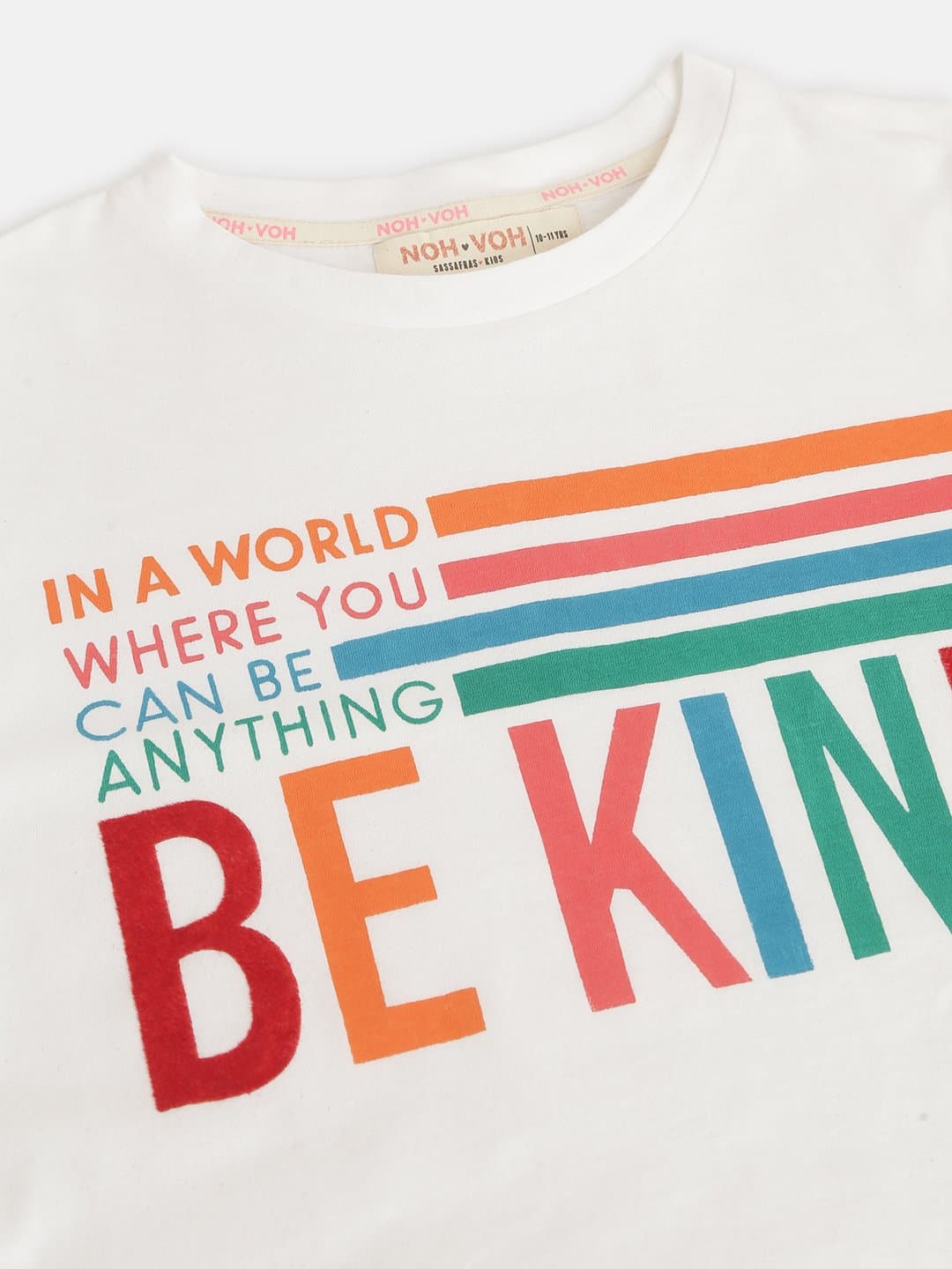 Lyush White BE KIND Print Full Sleeve T-Shirts For Girls - Distacart