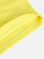 Thumbnail for Lyush Yellow Rib Brand Tape Half Sleeve Top For Girls - Distacart