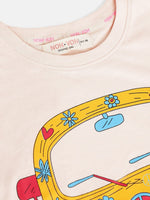 Thumbnail for Lyush Cream Bus Print Regular T-Shirt For Girls - Distacart