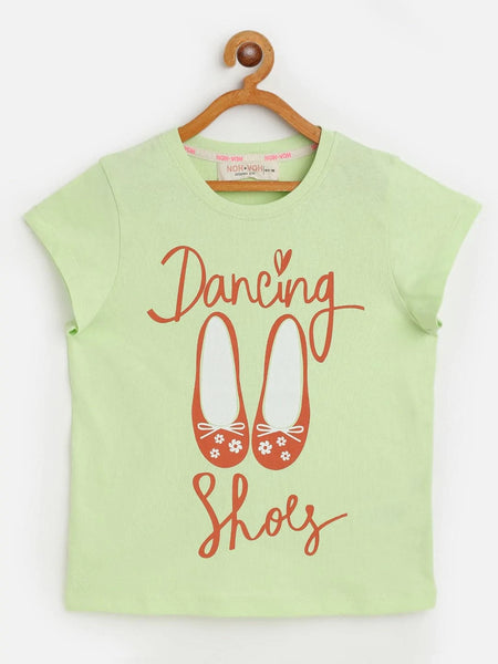 Lyush Green Dancing Shoes T-Shirt For Girls - Distacart