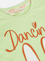 Thumbnail for Lyush Green Dancing Shoes T-Shirt For Girls - Distacart
