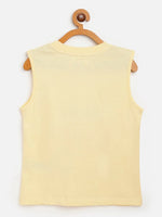 Thumbnail for Lyush Yellow Adventure Sleeveless T-Shirt For Girls - Distacart