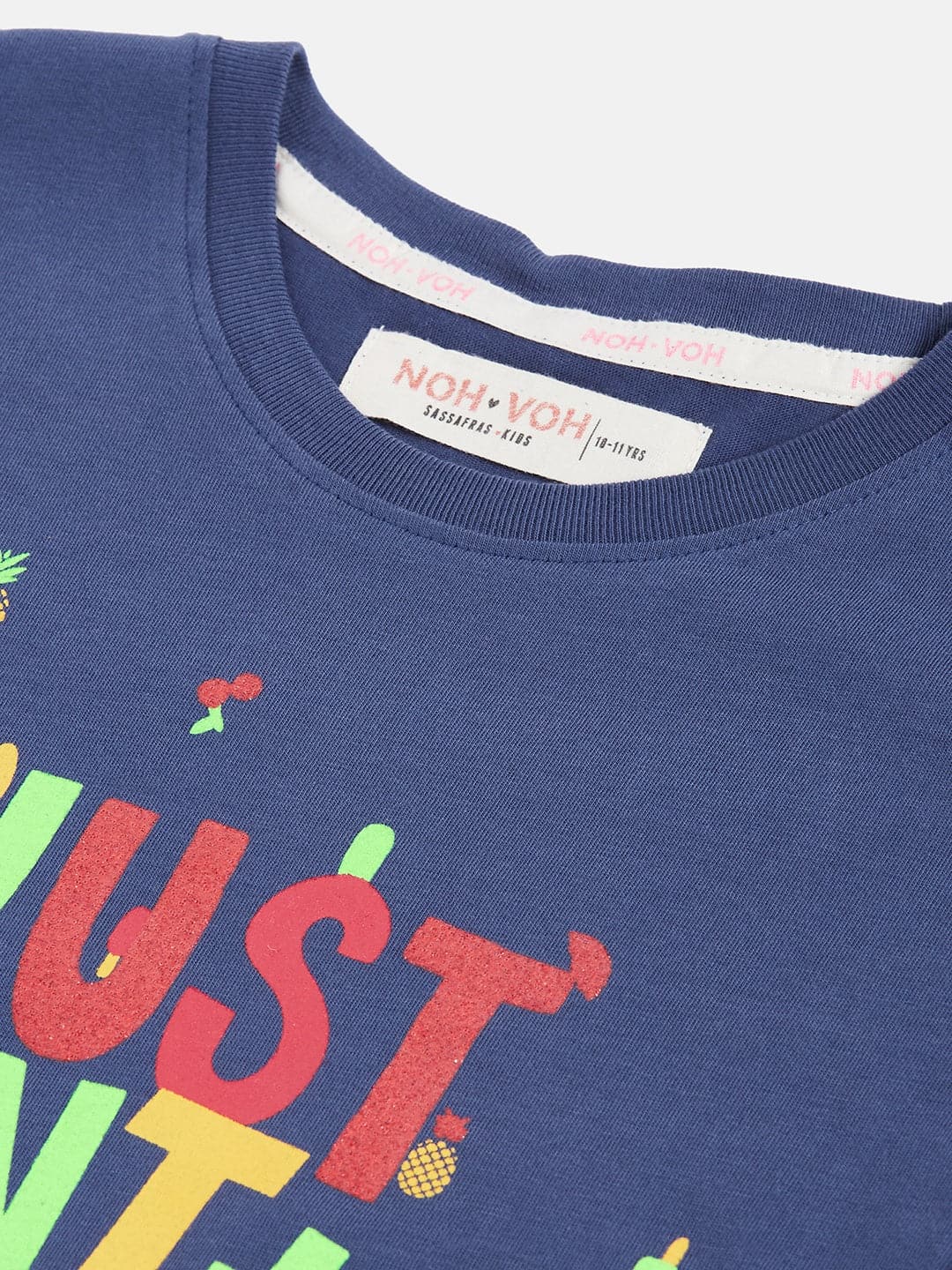 Lyush Navy Just Want To Be Happy T-Shirt For Girls - Distacart