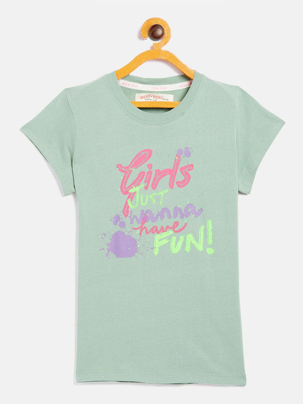 Lyush Olive Lyush Just Wanna Have Fun T-Shirt For Girls - Distacart