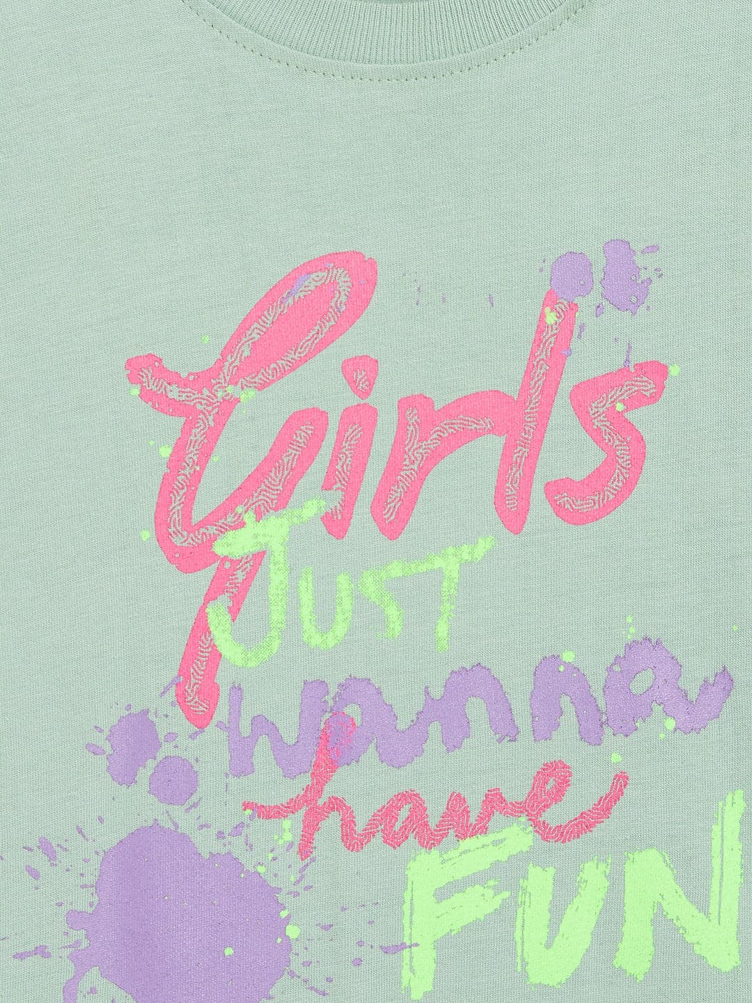 Lyush Olive Lyush Just Wanna Have Fun T-Shirt For Girls - Distacart