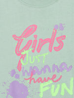 Thumbnail for Lyush Olive Lyush Just Wanna Have Fun T-Shirt For Girls - Distacart