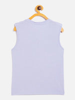 Thumbnail for Lyush Lavender Grl Pwr Print Sleeveless T-Shirt For Girls - Distacart