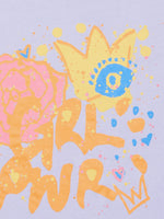 Thumbnail for Lyush Lavender Grl Pwr Print Sleeveless T-Shirt For Girls - Distacart
