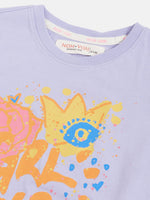 Thumbnail for Lyush Lavender Grl Pwr Print Sleeveless T-Shirt For Girls - Distacart