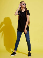 Thumbnail for Lyush Black Schiffli Detail T-Shirt For Girls - Distacart